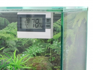 Mini Thermo- Hygrometer digital - weiß - selbstklebend